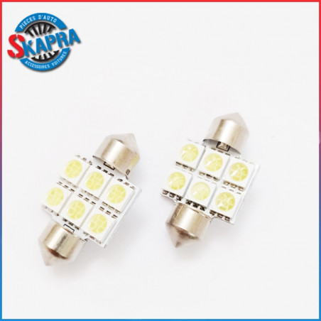 Kit de 2 Lampes Navettes 6 LED 12V